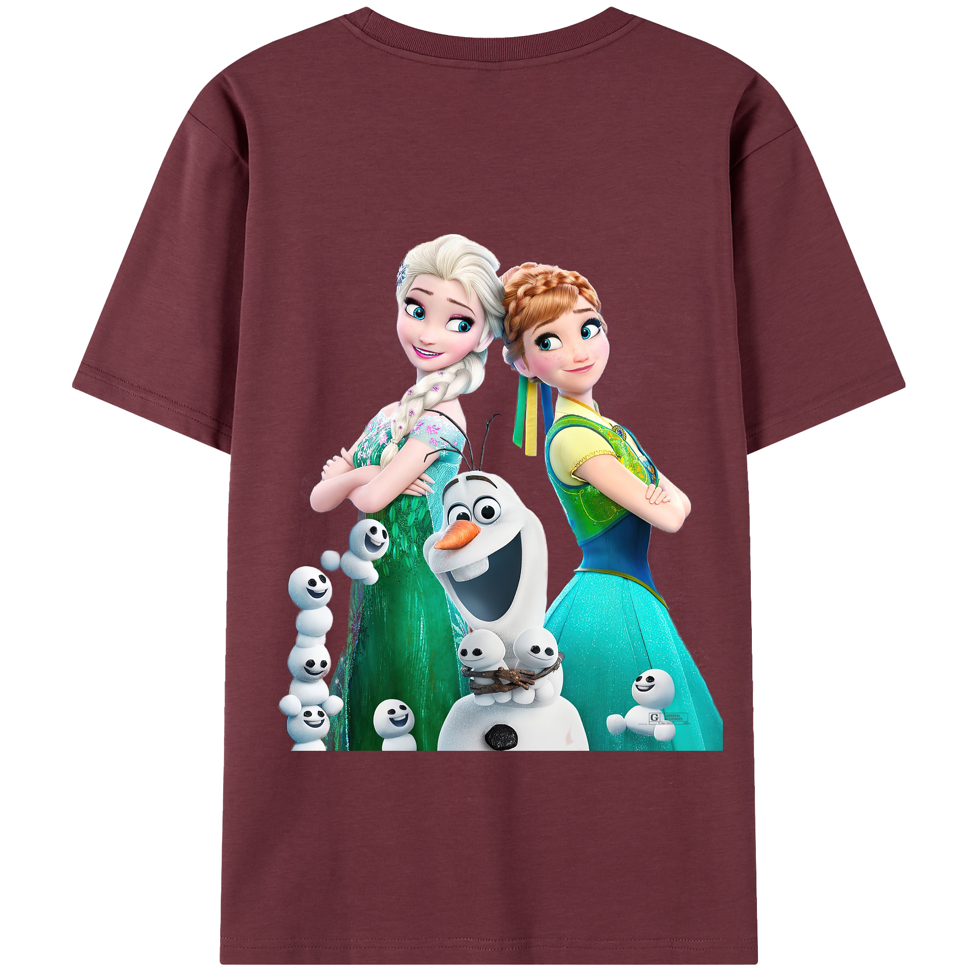 （画像用） アナと雪の女王 アンナ エルサ Frozen Anna Elsa 綿100％半袖Tシャツ（背面プリント）